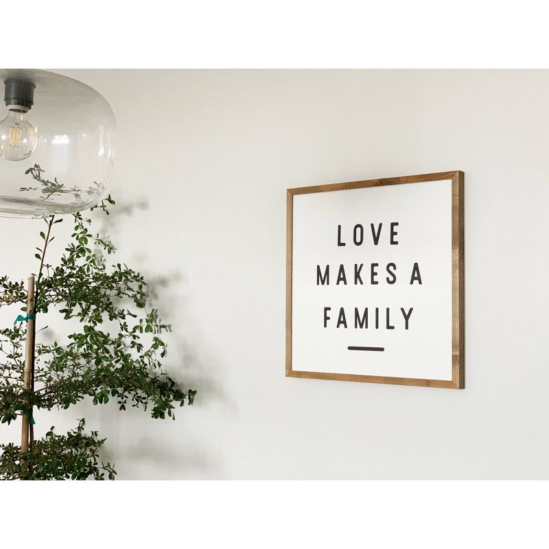 24" x 24" Love Makes A Family Art Board Brown - Petal Lane