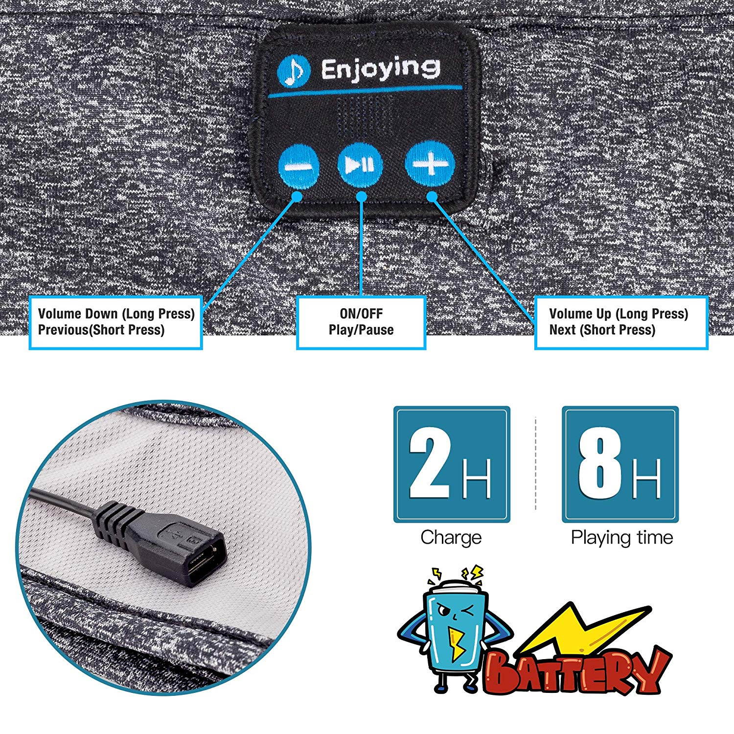 Sleep Headphones Wireless, Bluetooth Sports Headband Headphones with Ultra-Thin HD Stereo Speakers Perfect for Sleeping,Workout,Jogging,Yoga,Insomnia, Air Travel, Meditation