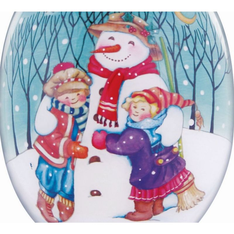 NeQwa 7" "Winter Friend" Hand-Painted Blown Glass Christmas Ornament - Blue/White