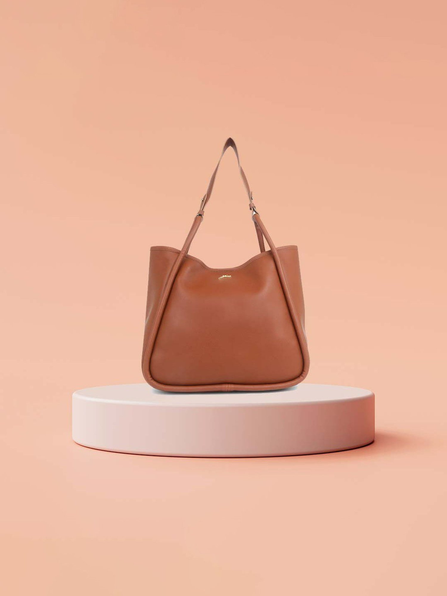 Yelloe Tan Large Shoulder Bag