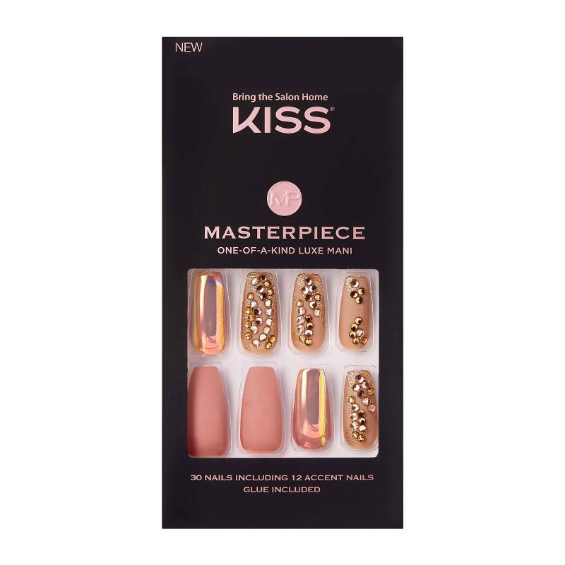 Ardell Nail Addict Blush False Nails Geometric Crystals - 24ct