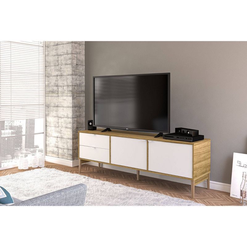 70" Dayton Tv Stand Walnut/White - Chique