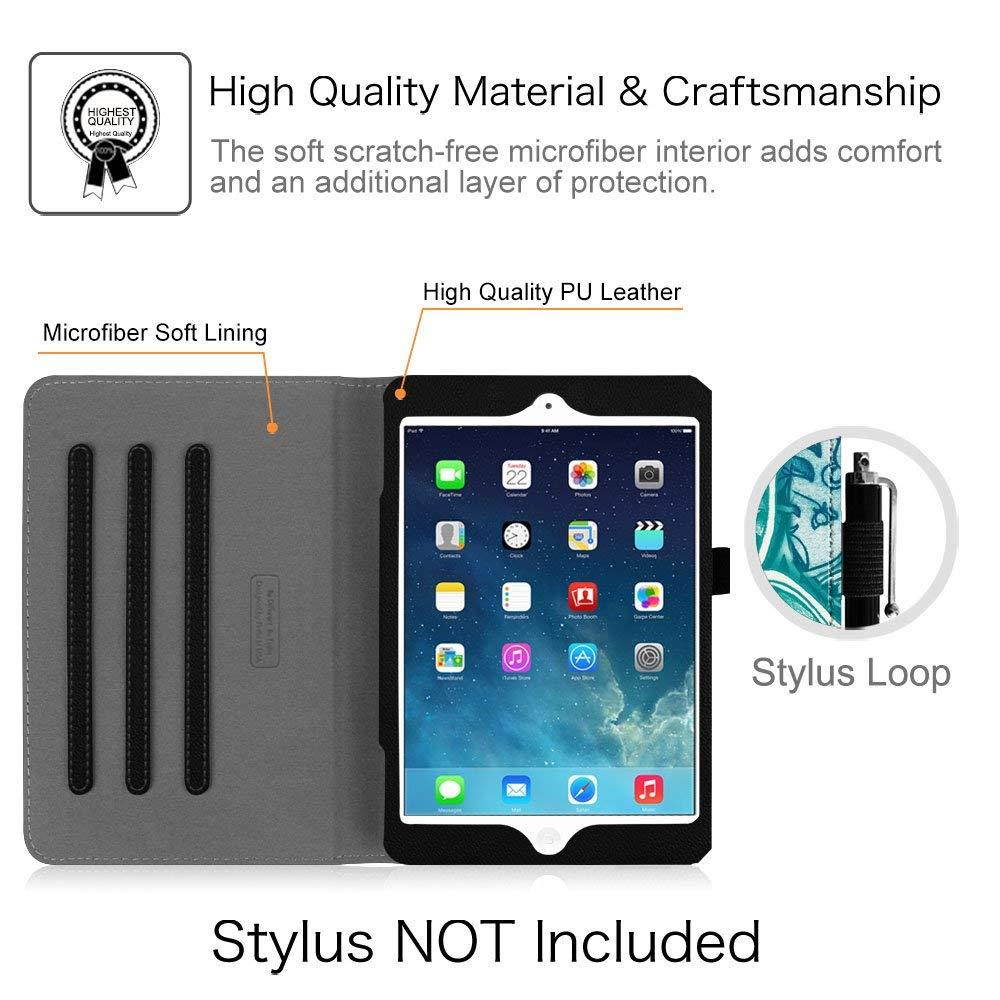 Fintie iPad Mini/Mini 2 / Mini 3 Case [Corner Protection] - [Multi-Angle Viewing] Folio Smart Stand Protective Cover with Pocket, Auto Sleep/Wake for Apple iPad Mini 1/2 / 3, Emerald Illusions