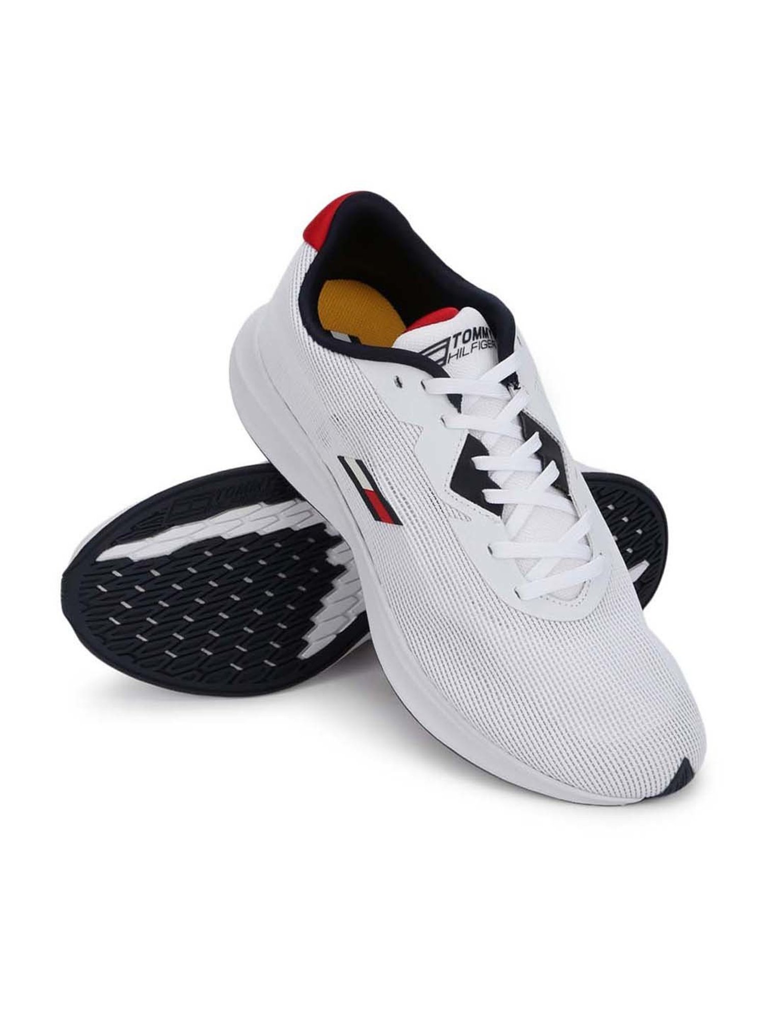 Tommy Hilfiger Men's Sleek 6 Speed White Sneakers