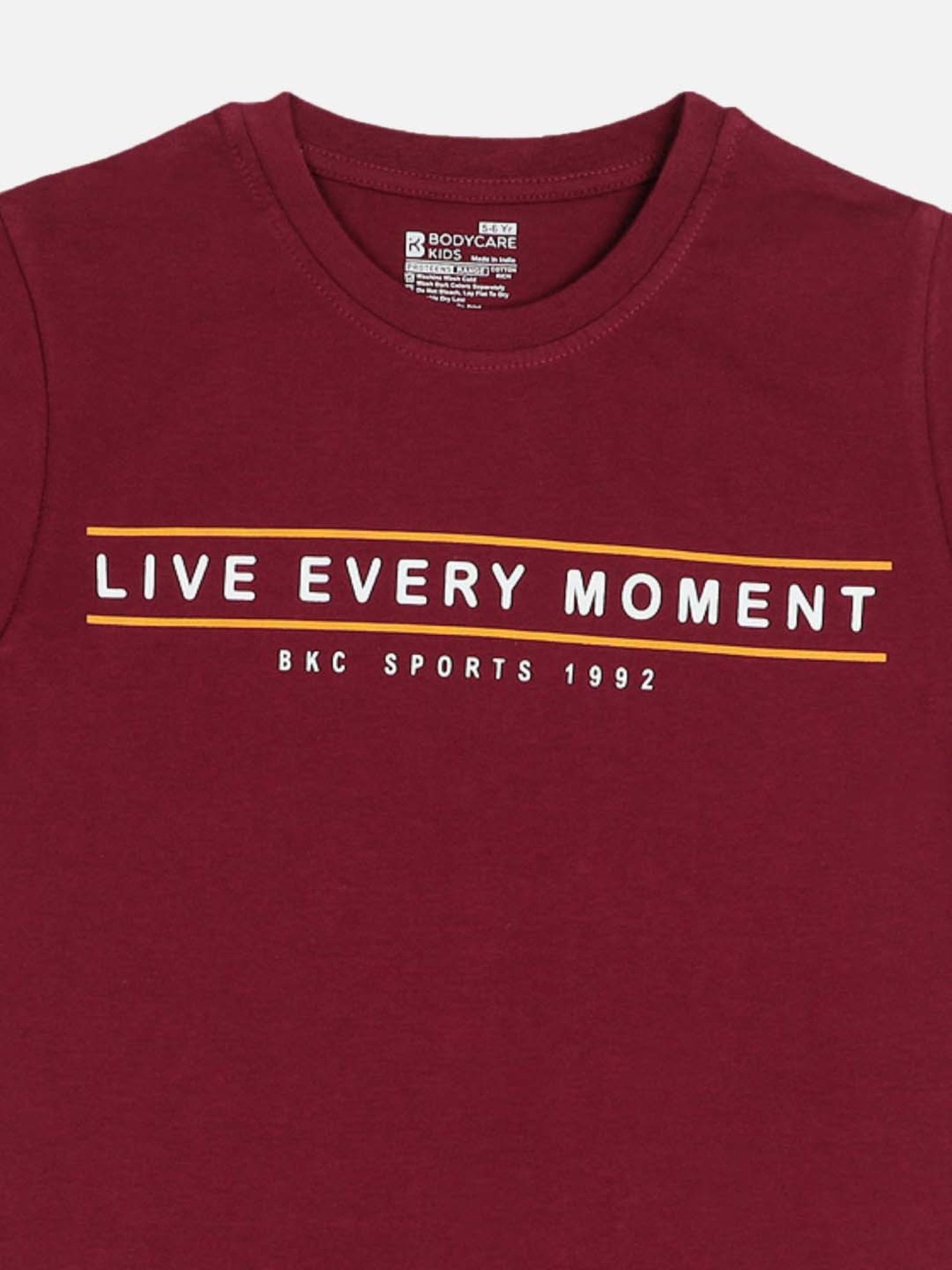 Bodycare Kids Maroon Cotton Printed T-Shirt