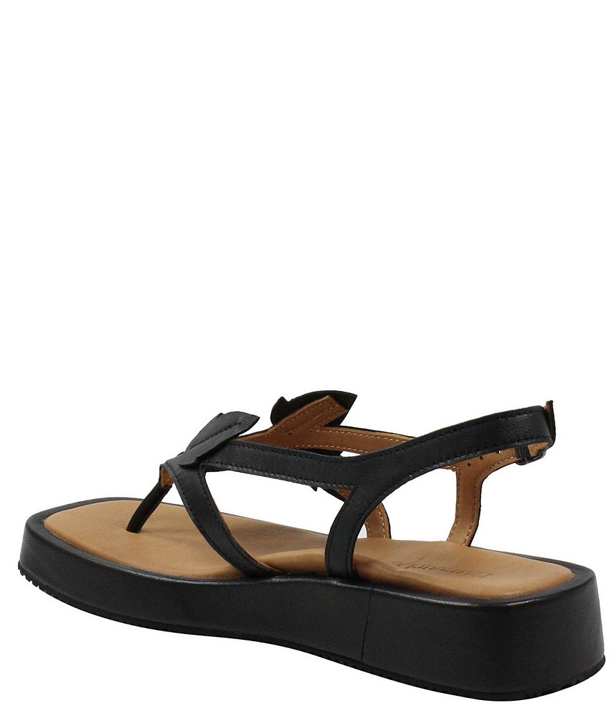 L'Amour Des Pieds Avaline Leather Thong Platform Wedge Sandals