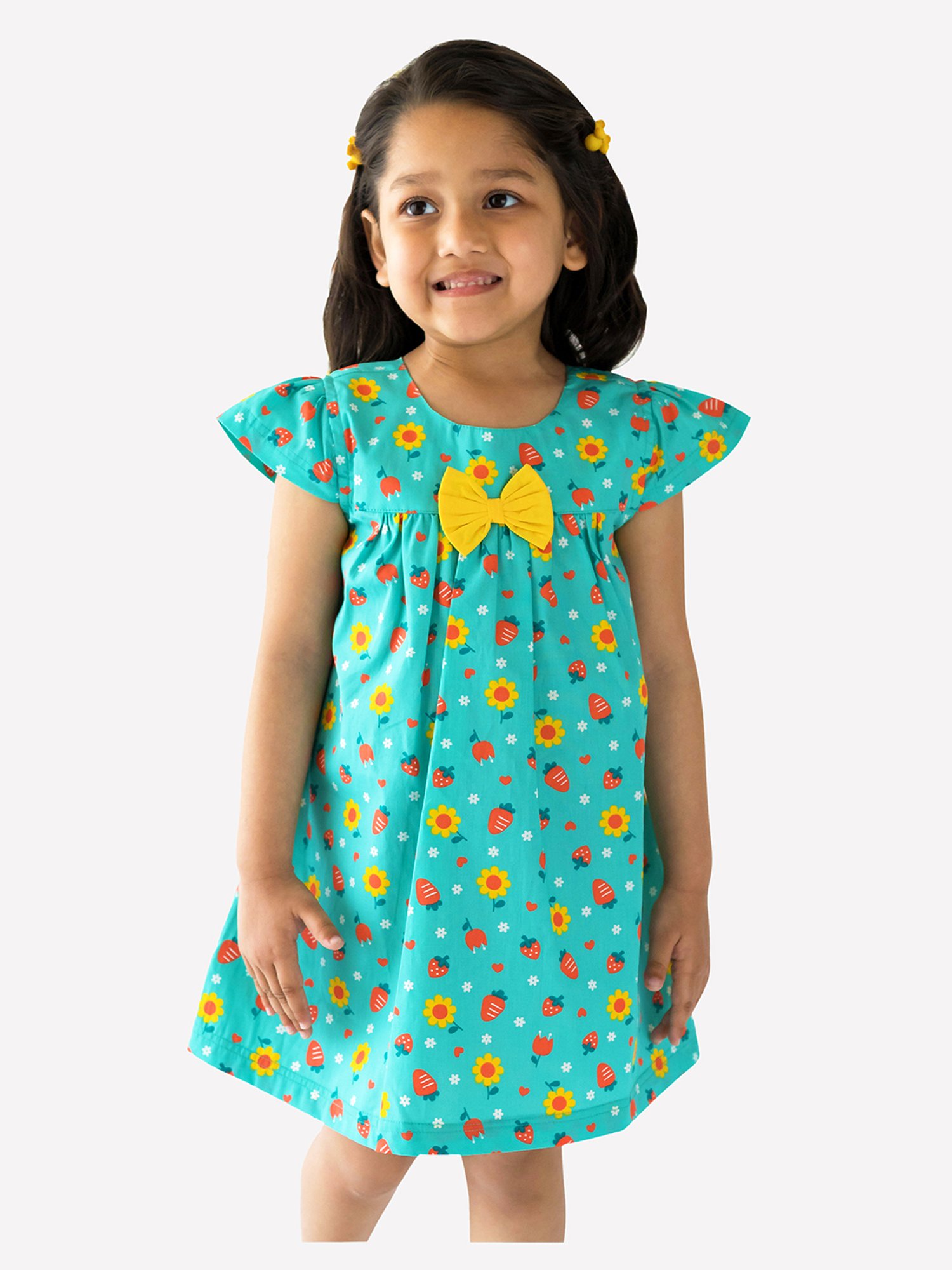 Campana Kids Turquoise Printed Dress