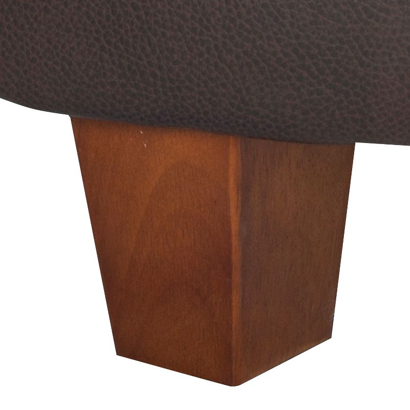 Large Faux Leather Storage Bench Chocolate Brown - HomePop