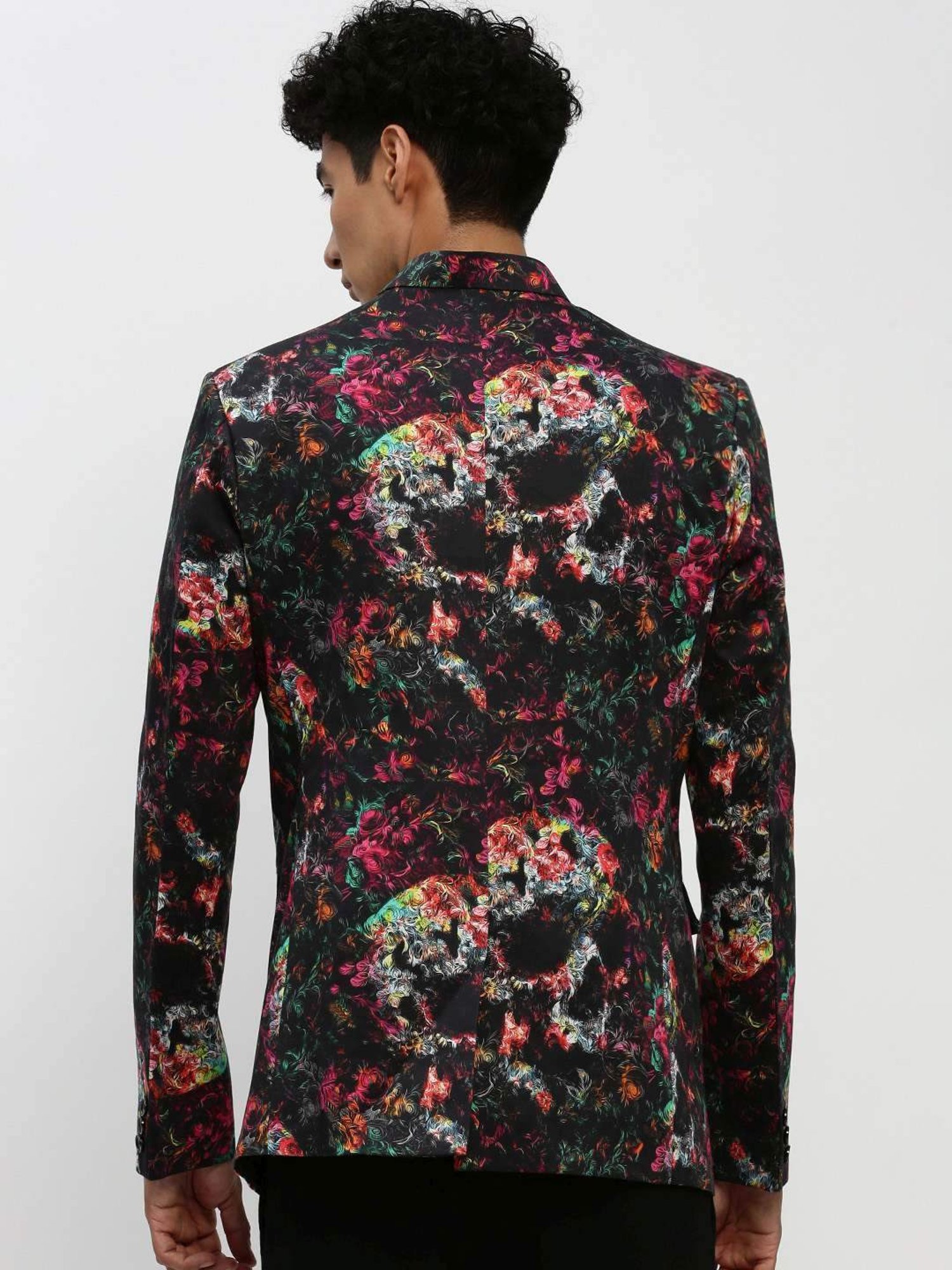 SHOWOFF Multicoloured Slim Fit Printed Blazer