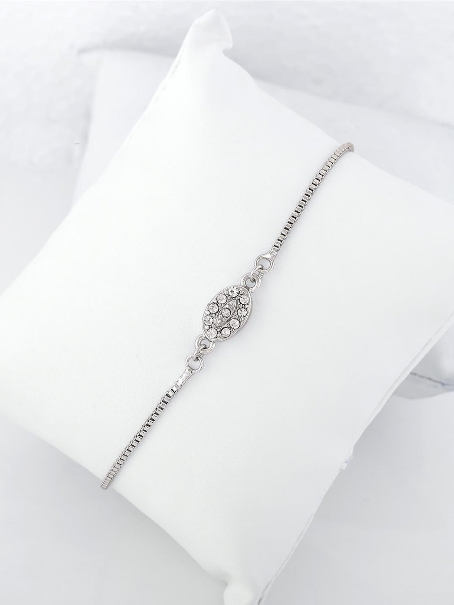 Estele Rhodium-Plated Bracelet with Austrian Crystals for Women
