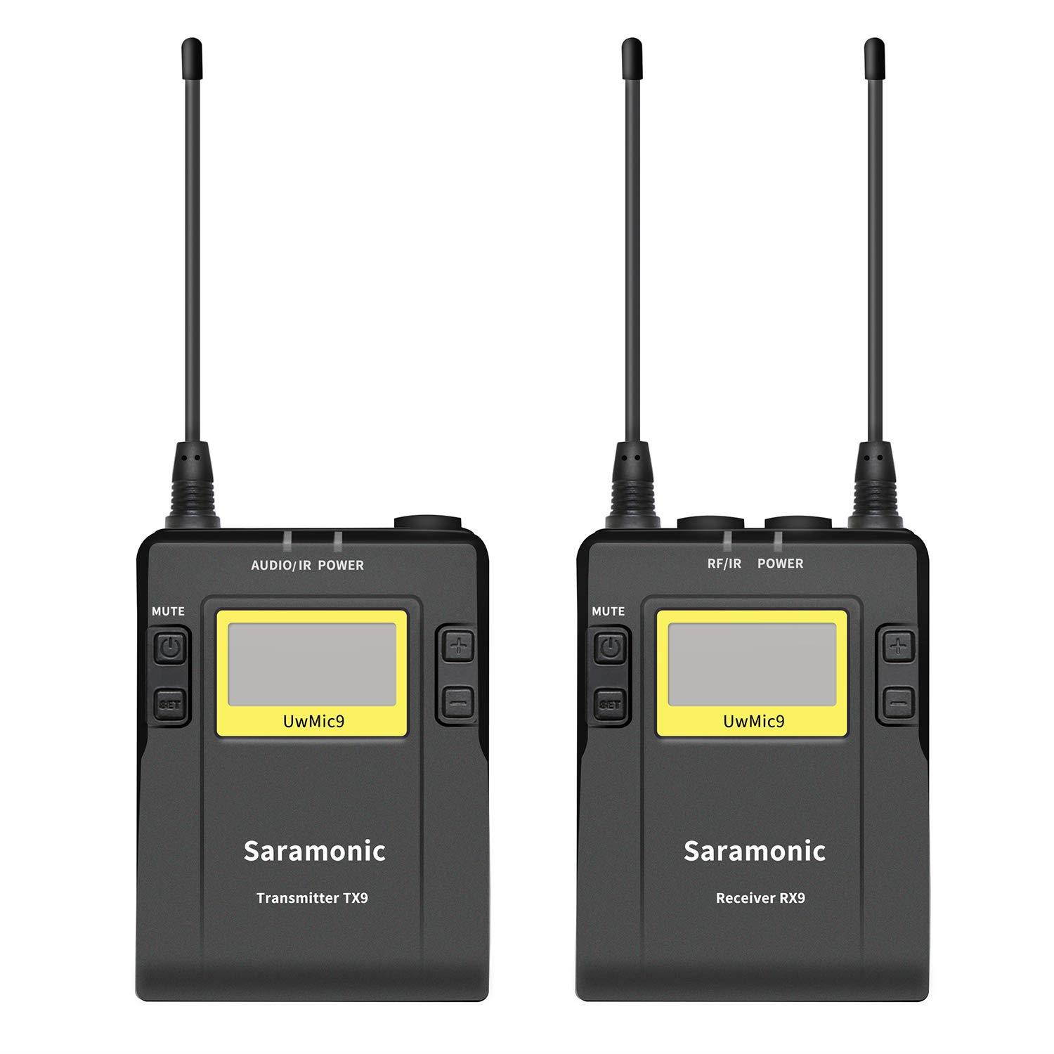 Saramonic UwMic 96-Channel Digital UHF Wireless Lavalier Microphone System Omnidirectional Clip on Lapel Mic for Nikon Canon Sony Panasonic DSLR Cameras, for Video,Field Recording,Interview,ENG,TV