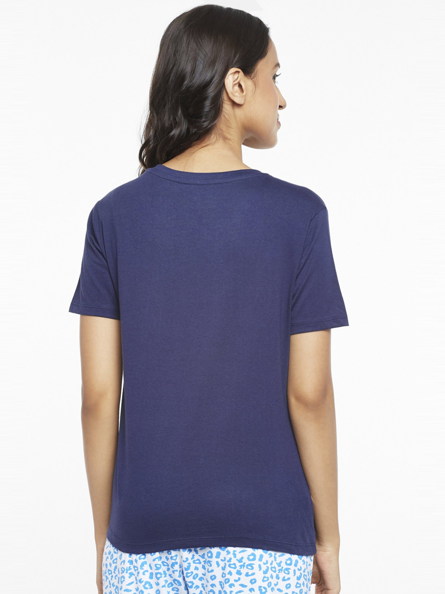 Dreamz by Pantaloons Navy Cotton Graphic Print Top