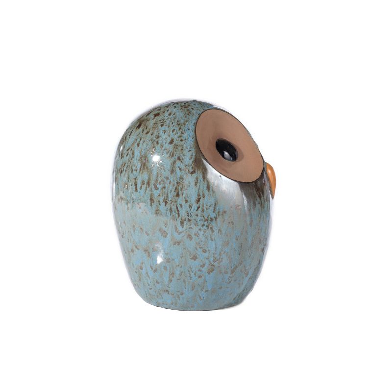 9.75" Handmade Glazed Ceramic Owl Statue - Alfresco Home LLC