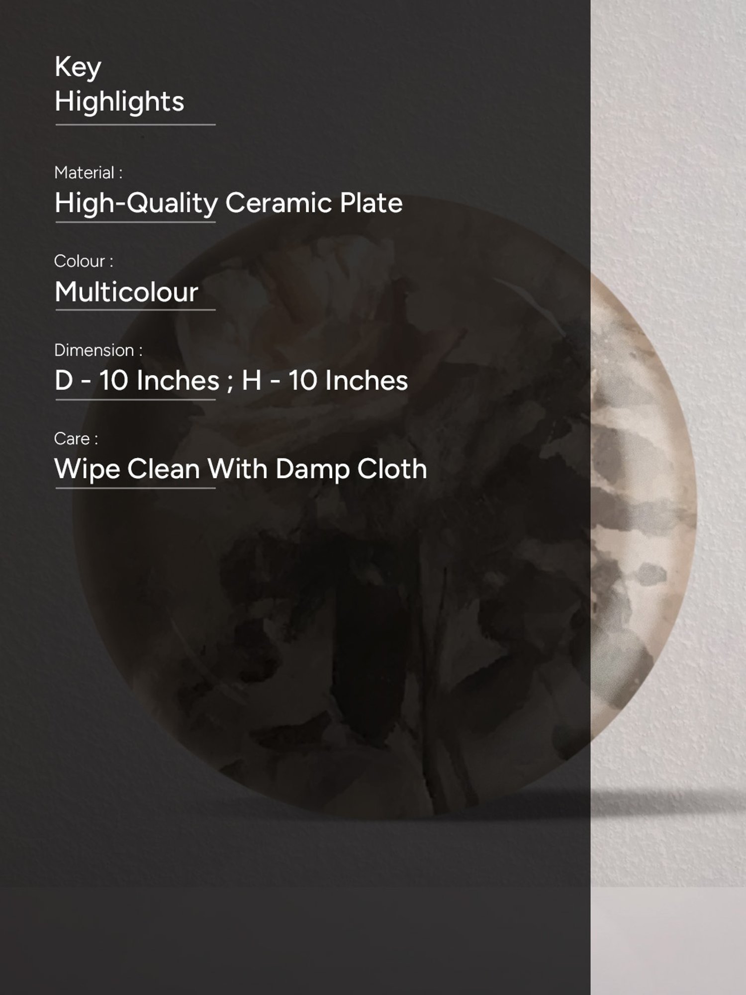 Nestroots English Rose Multicolor Porcelain Wall Plate