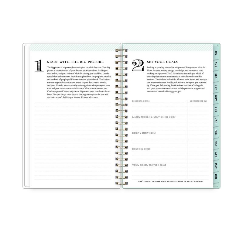 2021-22 Academic Planner 8"x5" Clear Pocket Cover Weekly/Monthly Wirebound Tulip Garden Mint - Day Designer