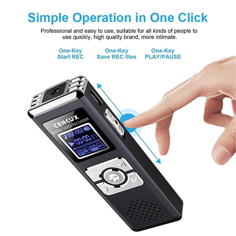 Digital Voice Recorder, 8G Double Microphone Noise Reduction Audio Voice Activated Recorder,Portable Sound Recorder MP3 Player for Lectures/Meetings/Interviews/Learning