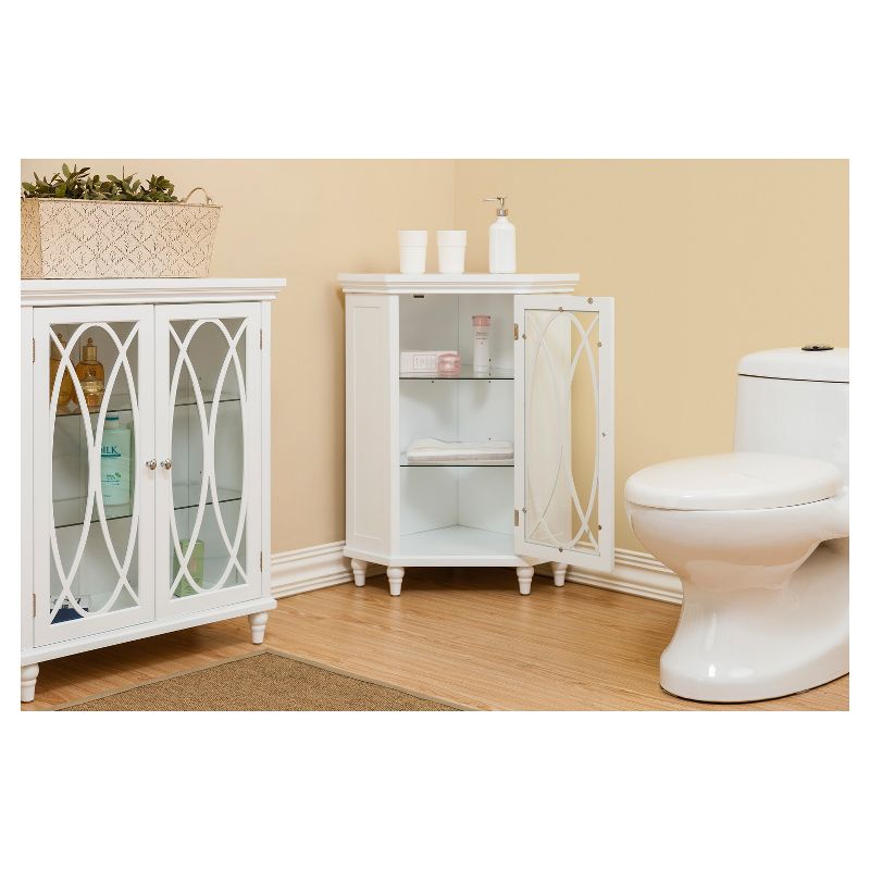 Laurel Corner Floor Cabinet 24" White - Elegant Home Fashions