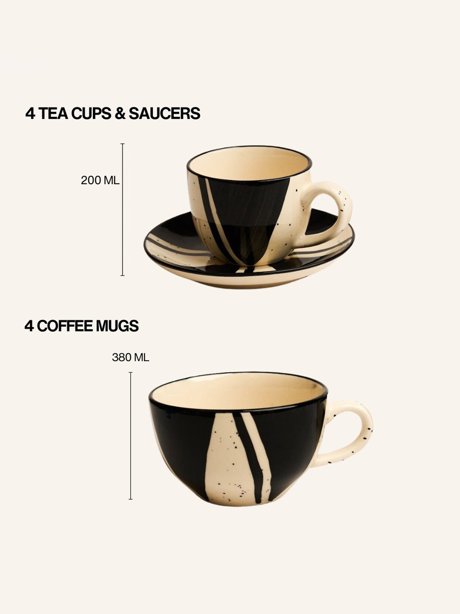 BlackCarrot 42 Piece Ceramic Dinner Set