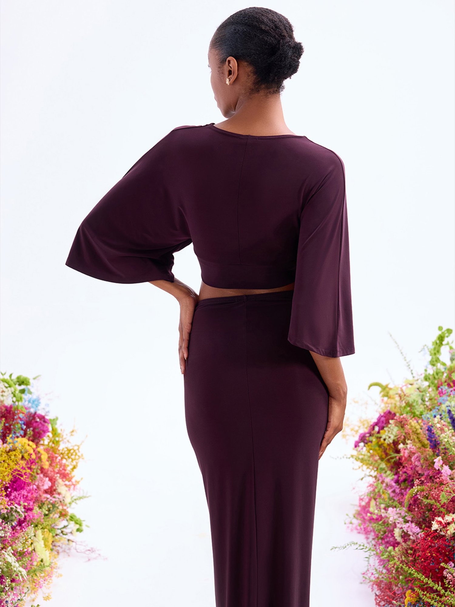 Cover Story Brown Regular Fit Crop Top