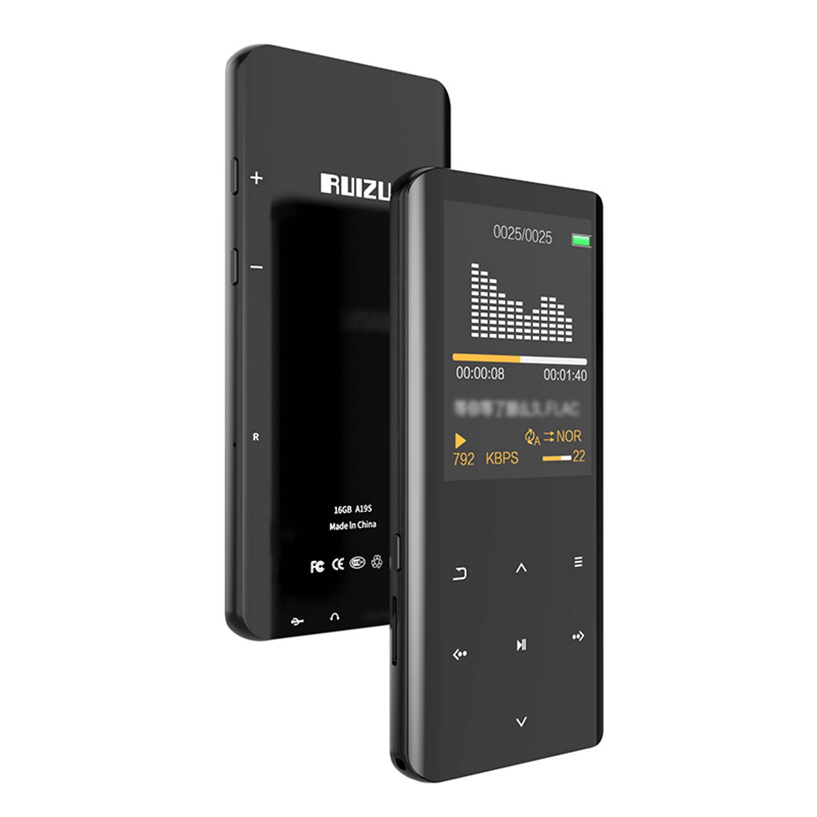 RUIZU D18 BT MP3 Portable Music Video Player Lossless HiFi Sound Music Player 2.4-inch OLED Screen with Speak