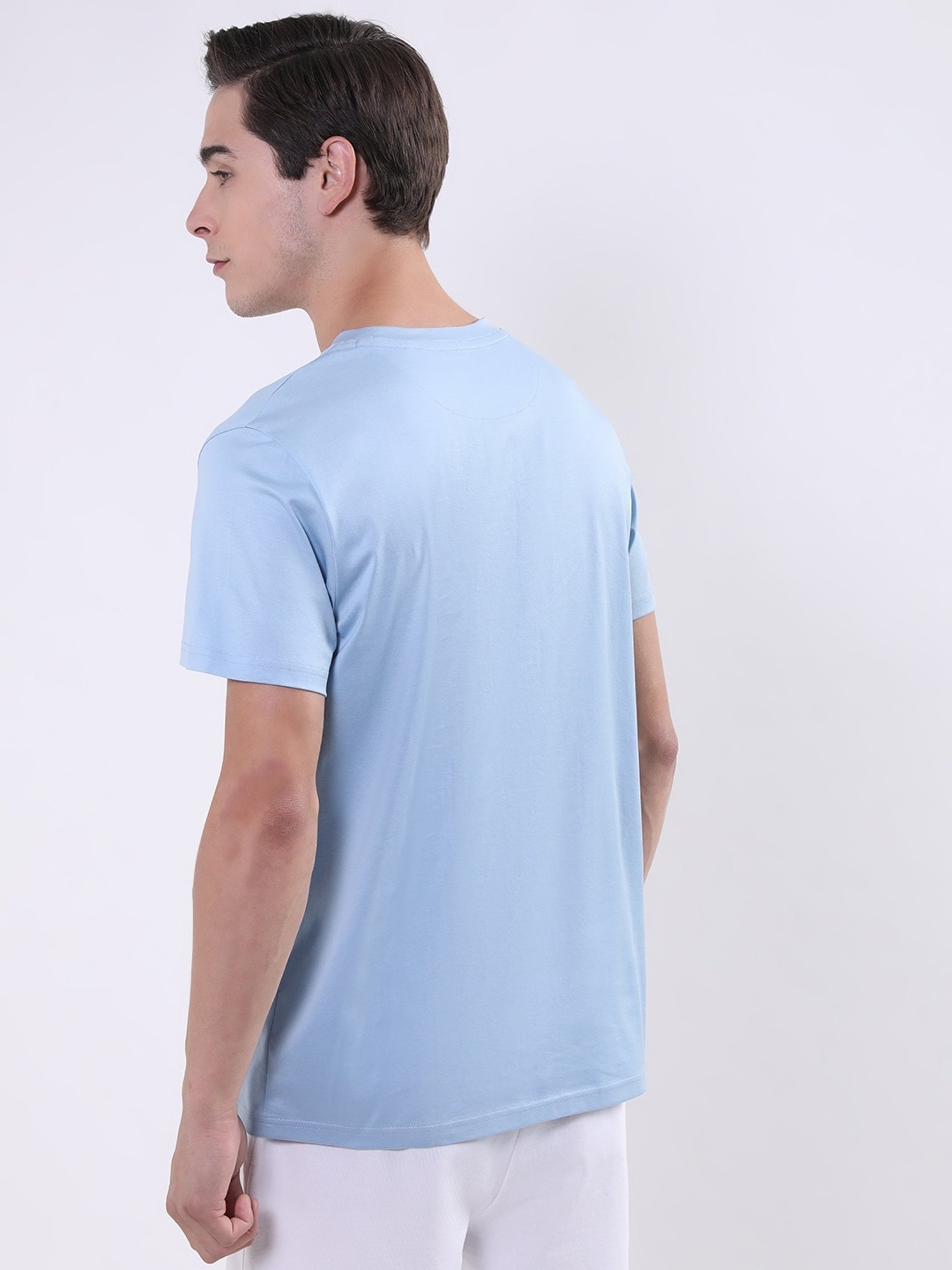 Iconic Men Solid Regular Fit Cotton T-shirt