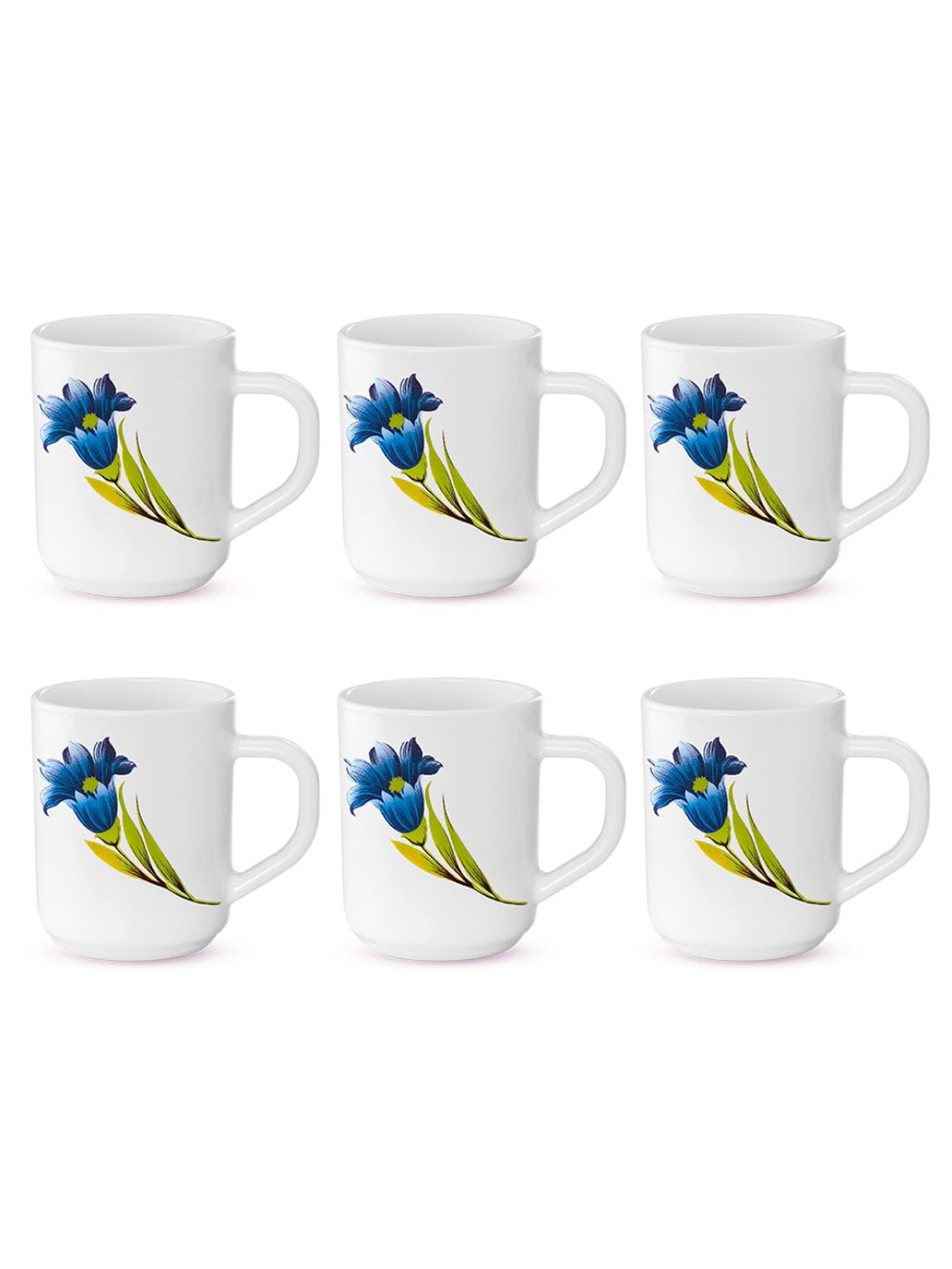 Larah by Borosil Multicolor Ceramic Tea & Coffee Mug - Set fo 6 240ml