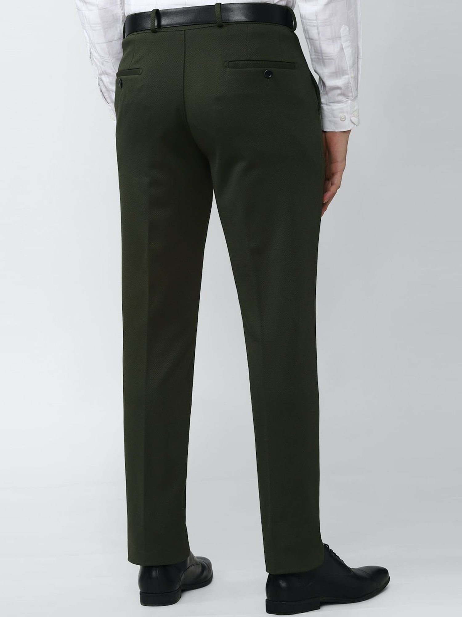 V Dot Green Skinny Fit Trousers