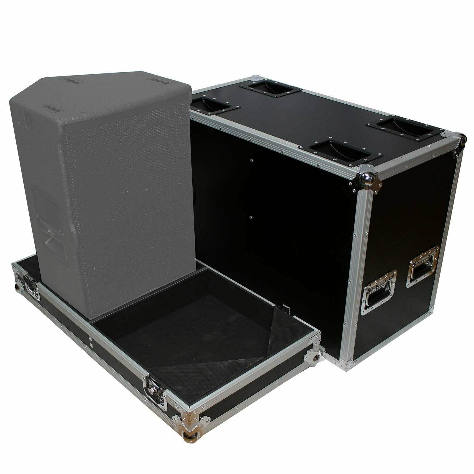 Fits 2x X-RCF-TT25-AX2W II High Definition Two-Way Speaker Flight Case with 4 inch Wheels