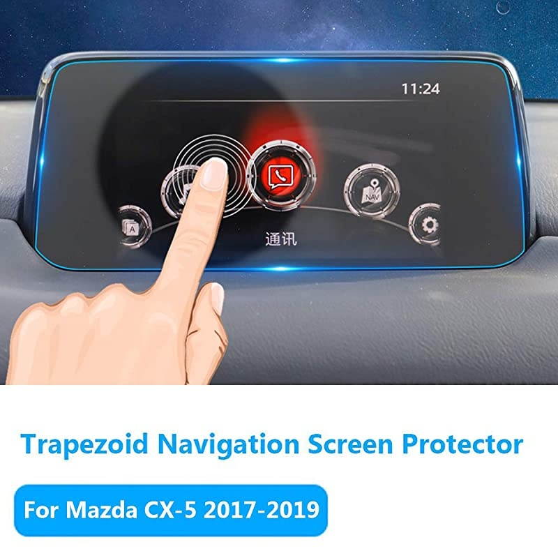 For Mazda CX-5 Navigation Screen Protector [2017-2020],  Tempered Glass Screen Protector [0.3mm, 9H Hardness] Anti-Explosion Entertainment LCD Screen Protector Foil [7" Trapezoid]&iexcl;&shy;