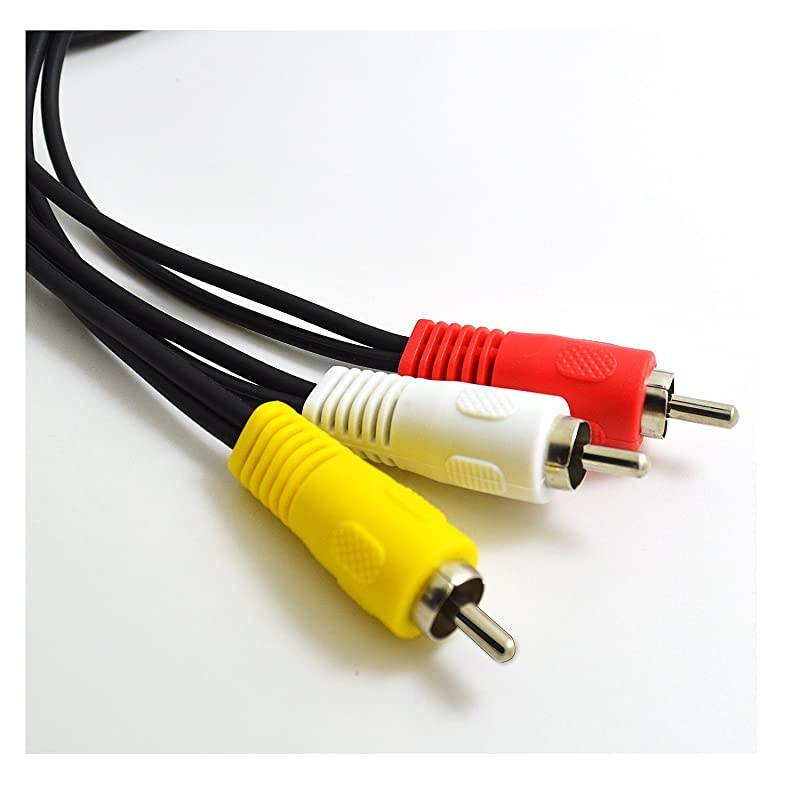 2pcs 3 RCA Male Jack to 6 RCA Female Plug Splitter Audio Video Av Adapter Cable (1FT)