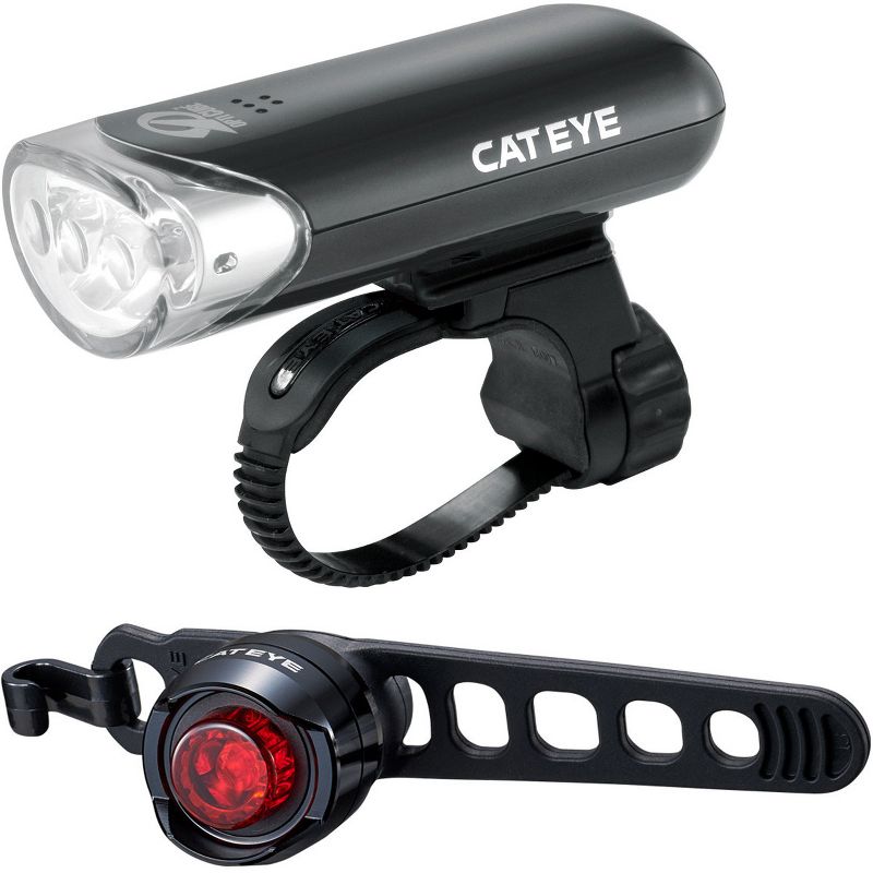 CatEye HL-EL135N Headlight and Black Orb Rear Bicycle Light Combo Kit