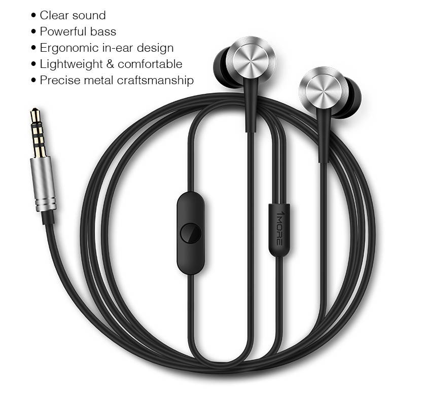 1MORE Piston Fit In-Ear Headphones (Earphones/Earbuds) with Apple iOS and Android Compatible Microphone and Remote (Rose Gold)