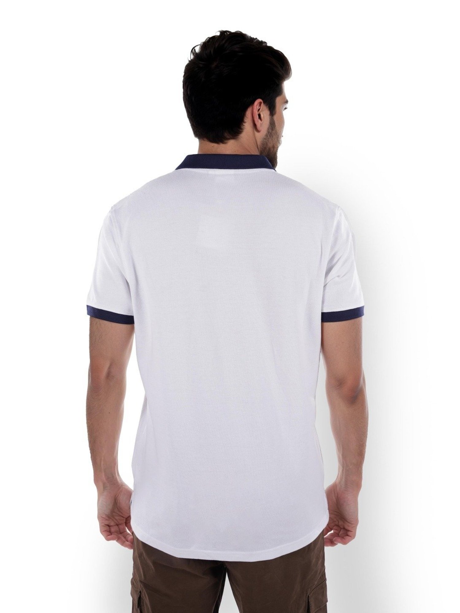 Celio* White Regular Fit Polo T-Shirt