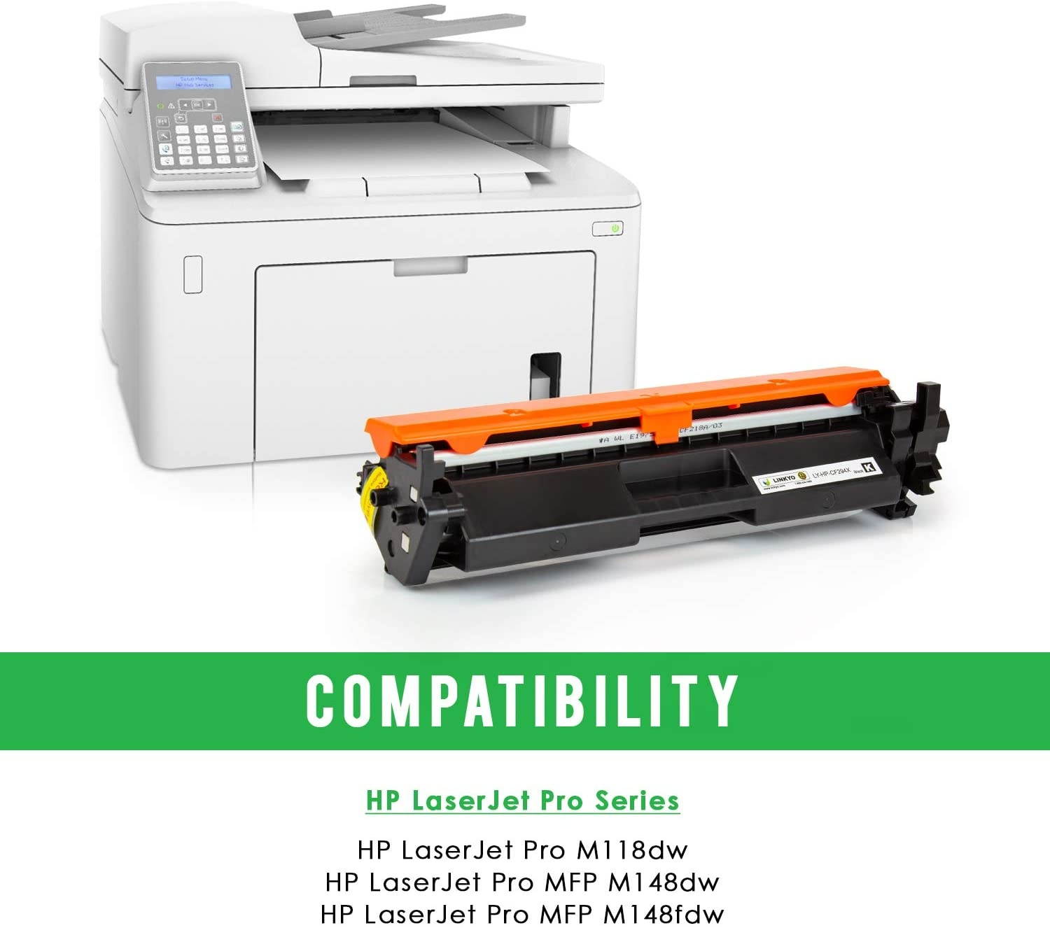 LINKYO Compatible Toner Cartridge Replacement for HP 94A CF294A (Black, 2-Pack)