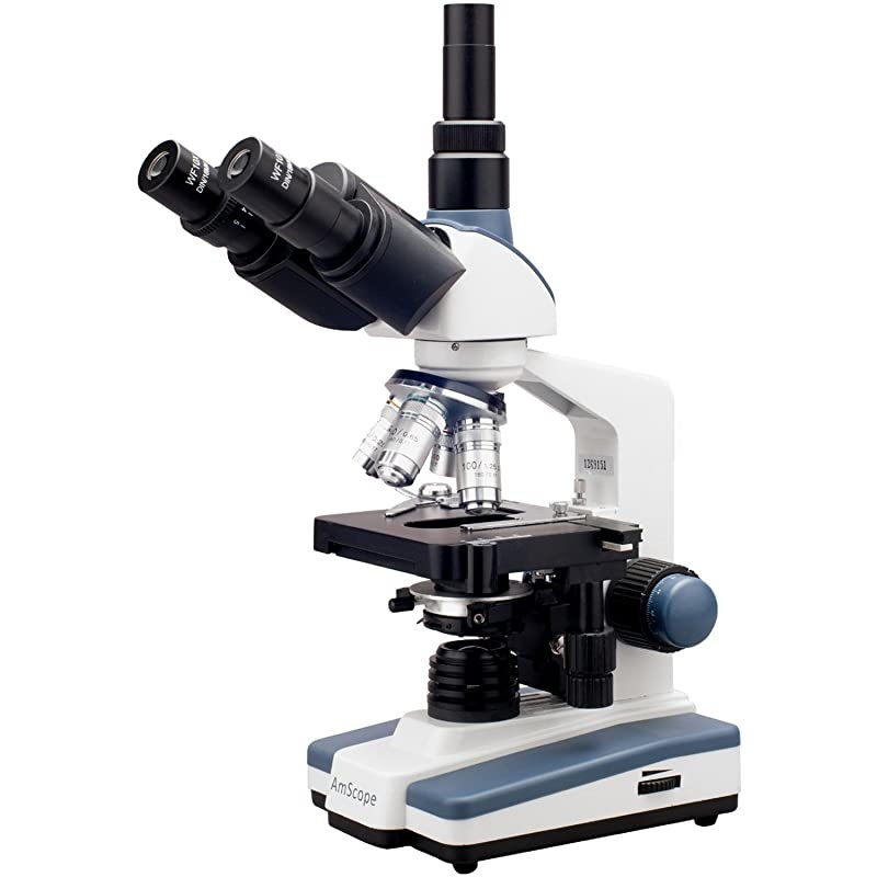 T120C Professional Siedentopf Trinocular Compound Microscope, 40X-2500X Magnification, WF10x and WF25x Eyepieces, Brightfield, LED Illumination, Abbe Condenser with Iris Diaphragm, Double-Layer Mecha