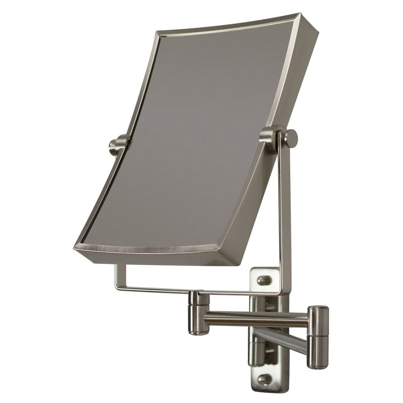 16.36" Rectangle Wall Mount Magnifying Mirror Brushed Nickel - American Imaginations