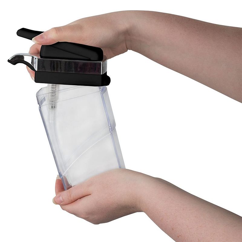 Casabella 8550083 Hand Pump Sink Sider Caddy Duo with Sponge and Chrome Plating for Daily Handwashing in the Kitchen, Bathroom, or Laundry Room, Black