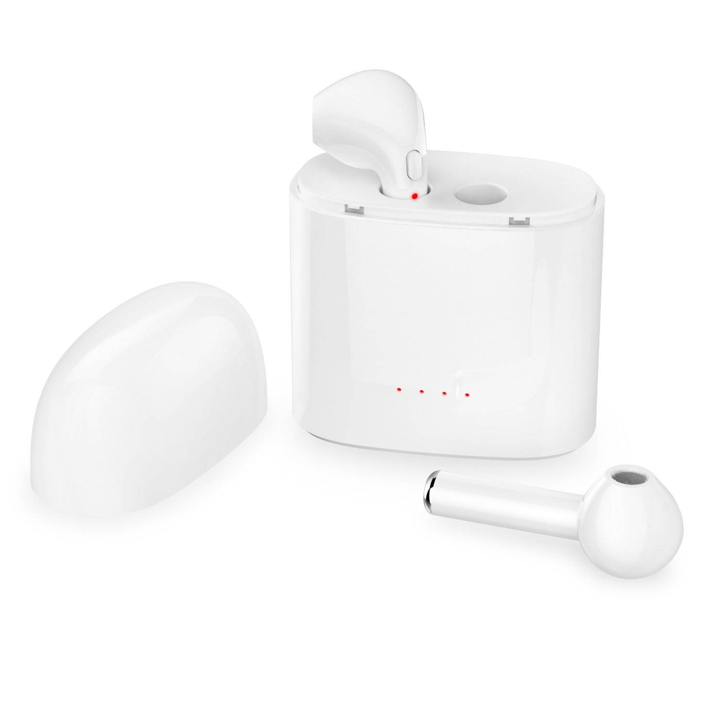 True Wireless Headphones, Bluetooth Earbuds Stereo Earphone Cordless Hand-free Headsets for Apple AirPods iphone 8, 8 plus, X, 7, 7 plus, 6s, 6S Plus with Charging Case- White