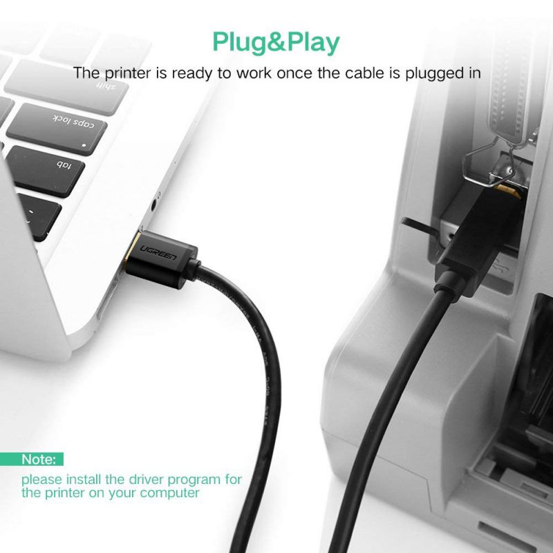 Wanmingtek USB 2.0 Print Cable USB 2.0 Type A Male To B Male Sync Data Scanner USB Printer Cable for HP Canon Epson Printer-16 Feets