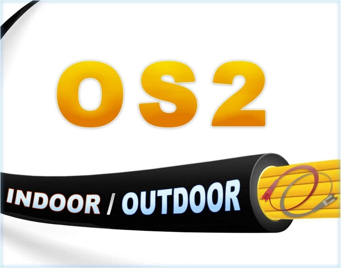 FiberCablesDirect - 7M OS2 LC LC Fiber Patch Cable | Indoor/Outdoor Duplex 9/125 LC to LC Singlemode Jumper 7 Meter (22.96ft) | Length Options: 0.5M-300M | smf lc-lc dx Single-Mode in/Outdoor Black