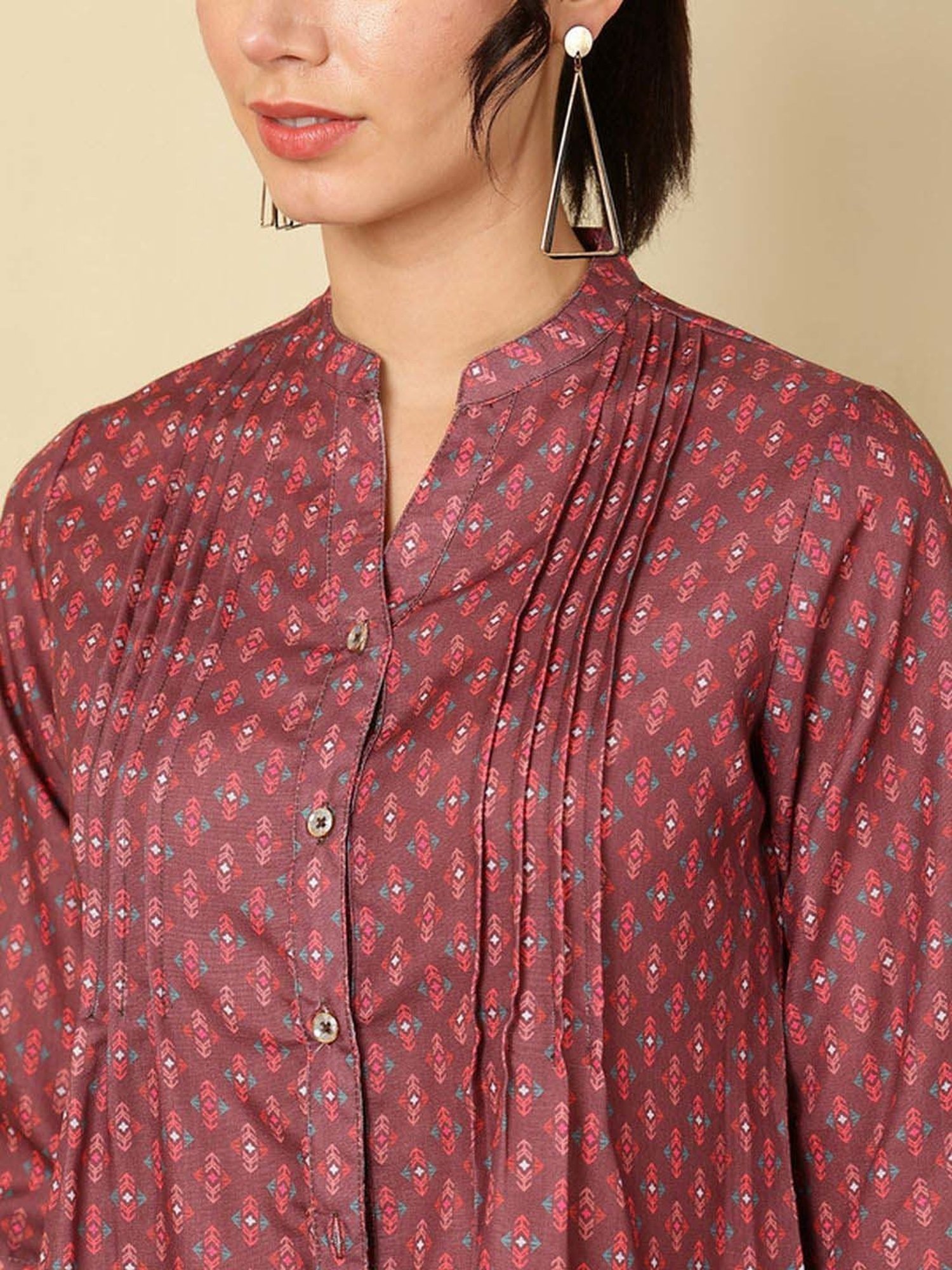 Jaipur Kurti Brown Printed Tunic