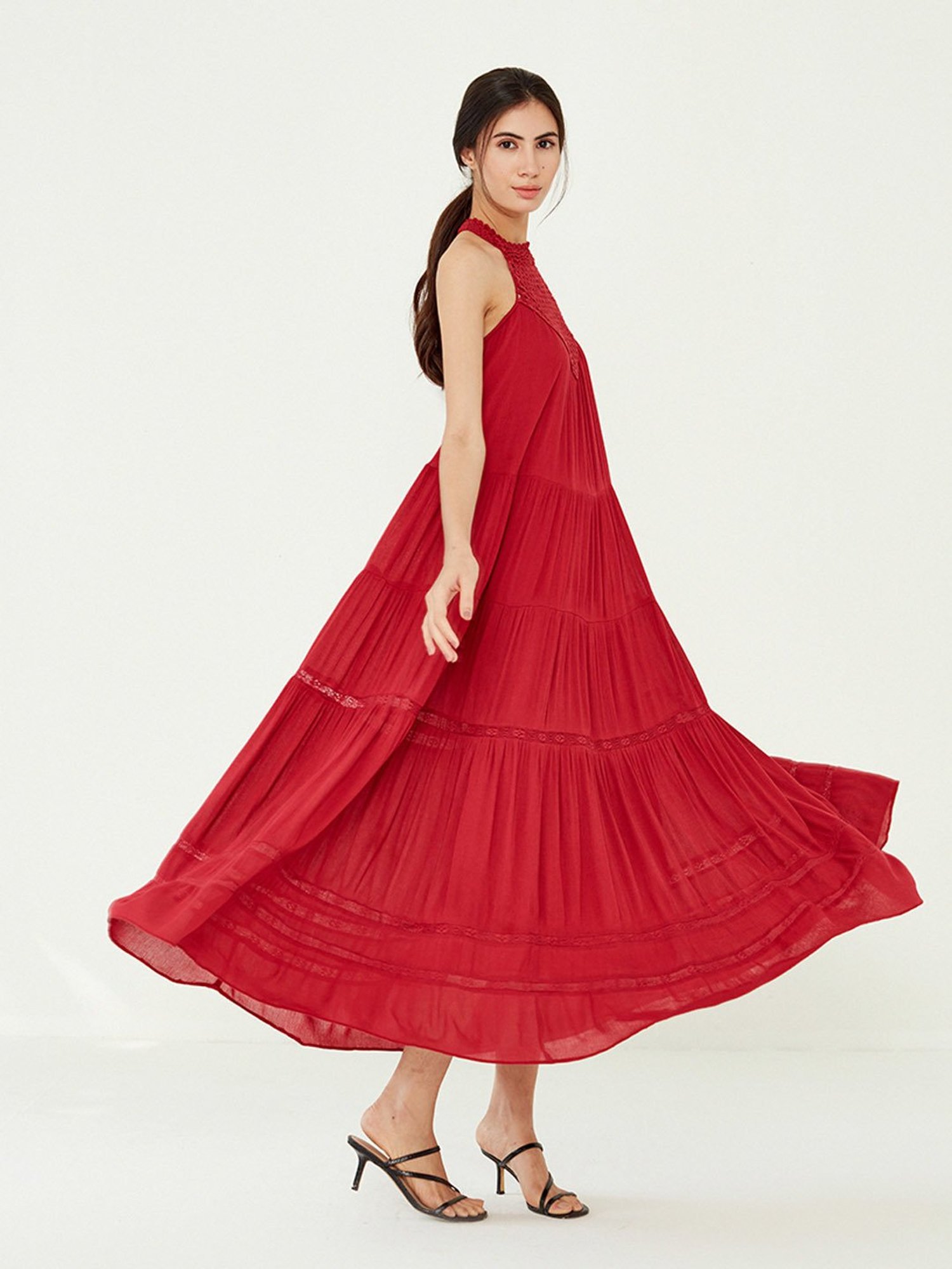 ANCESTRY Maroon Maxi Dress