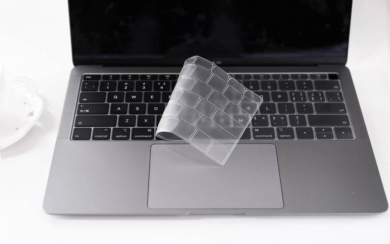 CaseBuy Premium Ultra Thin Keyboard Cover Compatible 2018 Release MacBook Air 13 Inch A1932 with Touch ID Soft-Touch TPU Keyboard Protective Skin