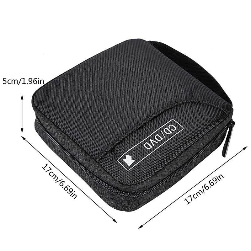 CD Case, 32 Disc CD DVD Wallet Storage Organizer Holder VCD Binder Bag Album Booklet (Black)