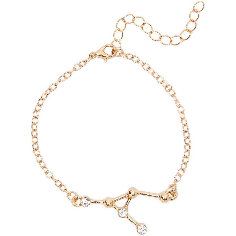 Zodaca 2 Piece Cancer Zodiac Necklace and Bracelet Jewelry Set for Women, Gold