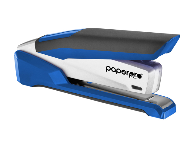 PaperPro 1118 inPOWER+ 28 Premium Desktop Stapler 28 Sheets Capacity - 210 Staple Capacity - Full Strip - 1/4" Staple Size - Blue, Silver