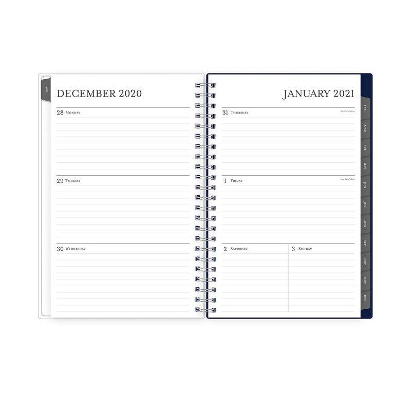 2021 Planner 5" x 8" Frosted Plastic Weekly/Monthly Wirebound Keoni Navy - Blue Sky