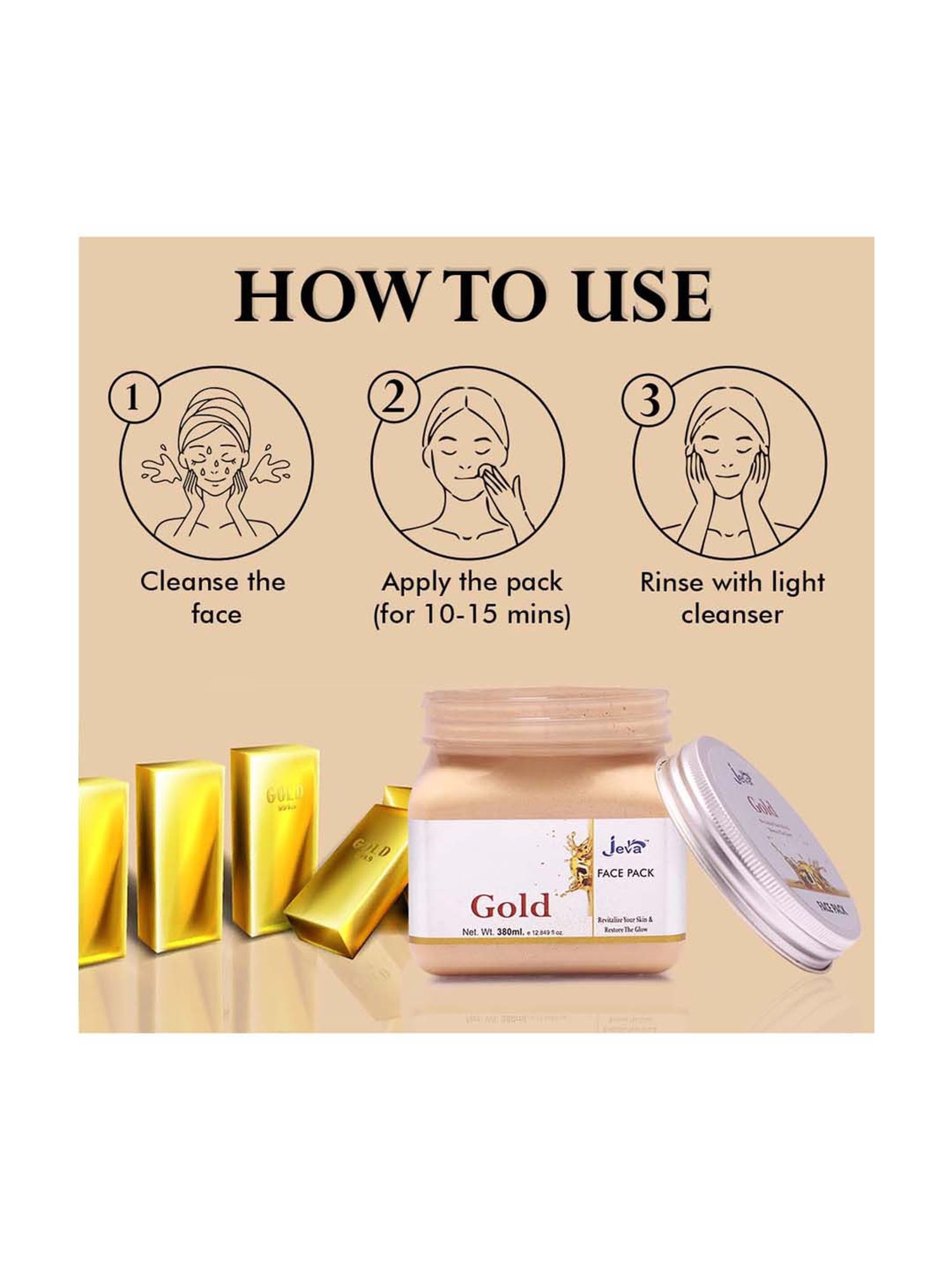 Gold Face Pack Revitalize skin & restore glow - 380 ml