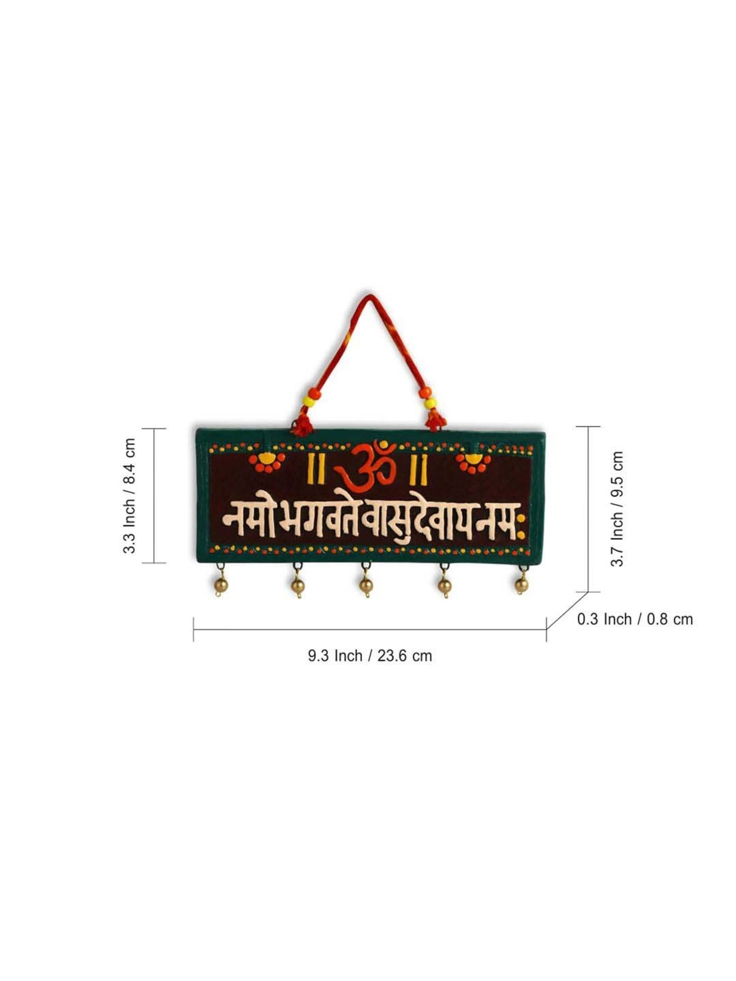 ExclusiveLane Vishnu Mantra Terracotta Wall Hanging Decor (Om Namo Bhagavate Vasudevaya)
