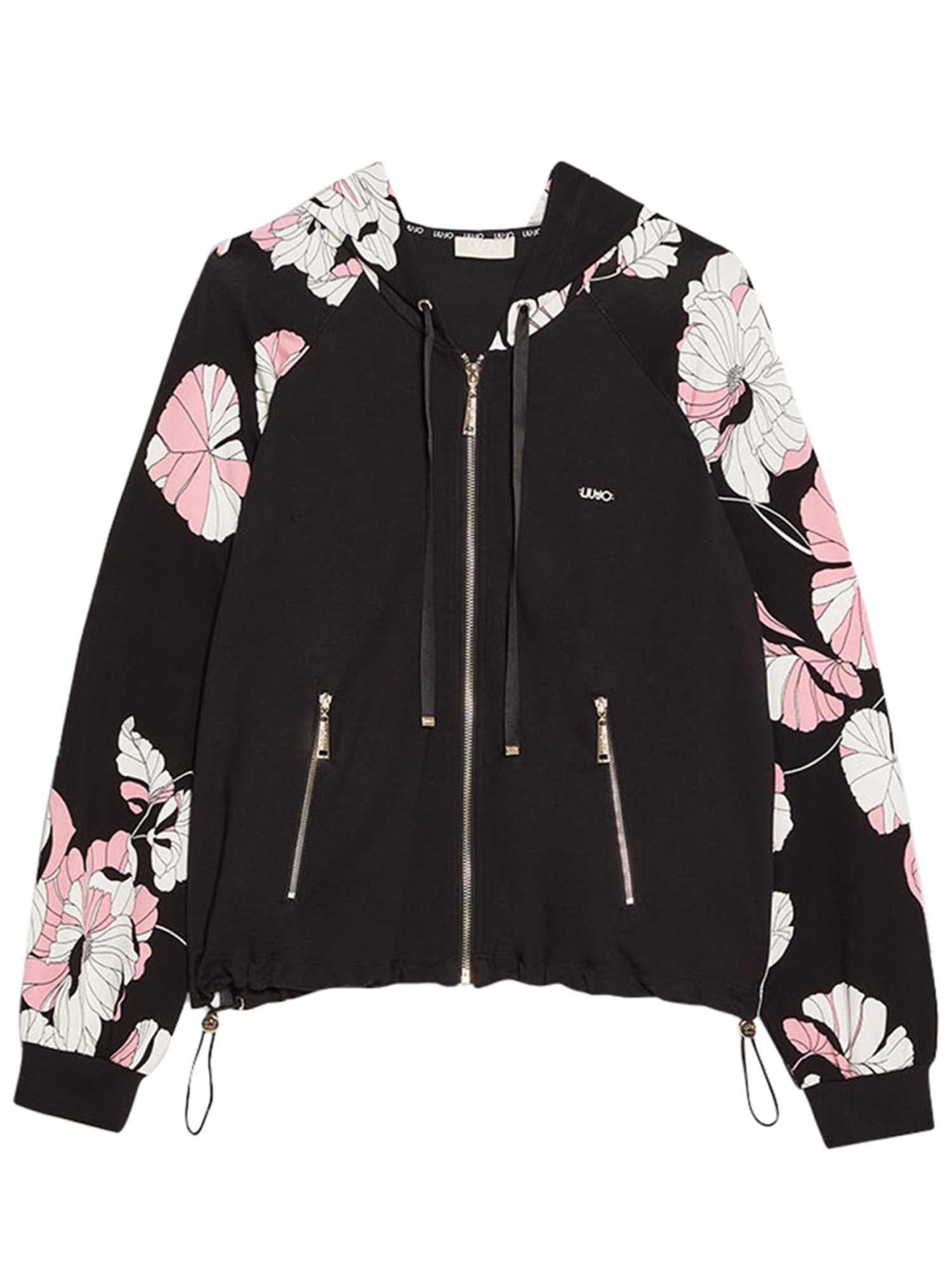 Liu Jo Flower Dragee & Nero Floral Print Regular Fit Hoodie